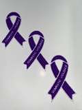 New 1-pc, Domestic Violence "Purple Chenille" Awareness Ribbon Patch, 5.5" Iron or Sew-on, Support Ribbon, Support Applique/Badge