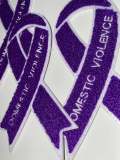 New 1-pc, Domestic Violence "Purple Chenille" Awareness Ribbon Patch, 5.5" Iron or Sew-on, Support Ribbon, Support Applique/Badge
