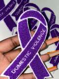 New 1-pc, Domestic Violence "Purple Chenille" Awareness Ribbon Patch, 5.5" Iron or Sew-on, Support Ribbon, Support Applique/Badge