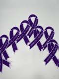 New 1-pc, Domestic Violence "Purple Chenille" Awareness Ribbon Patch, 5.5" Iron or Sew-on, Support Ribbon, Support Applique/Badge