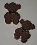 Exclusive, Chocolate "Bear" Tufted w/Gold Bow Charm, 1-pc Flatback Charm for CR O CS, Phone Cases, Sunglasses, Decor, and More! Size 2"