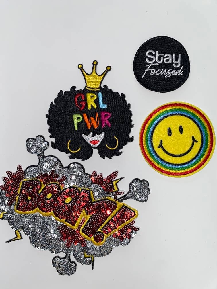 NEW, Ladies 15-pc Patch Pack, Assortment of Sequin & Embroidered Patches, Great for Jackets, Denim, Camo, CR O CS and More,Gift for Her