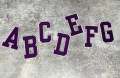 New, "PURPLE", 3" Embroidered Letter w/White Felt, Varsity Letter Patch, 1-pc, Iron-on Backing, Choose Your Letter, A-Z Letters, DIY Letters