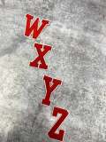 New, "RED" 3" Embroidered Letter w/ White Felt, Varsity Letter Patch, 1-pc, Iron-on Backing, Choose Your Letter, A-Z Letters, DIY Letters,