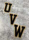 New, "Black" 3" Embroidered Letter w/GOLD Felt, Varsity Letter Patch, 1-pc, Iron-on Backing, Choose Your Letter, A-Z Letters, DIY Letters,