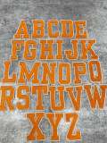 New, "ORANGE" "3" Embroidered Letter w/White Felt,Varsity Letter Patch, 1-pc, Iron-on Backing, Choose Your Letter, A-Z Letters, DIY Letters,