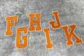 New, "ORANGE" "3" Embroidered Letter w/White Felt,Varsity Letter Patch, 1-pc, Iron-on Backing, Choose Your Letter, A-Z Letters, DIY Letters,