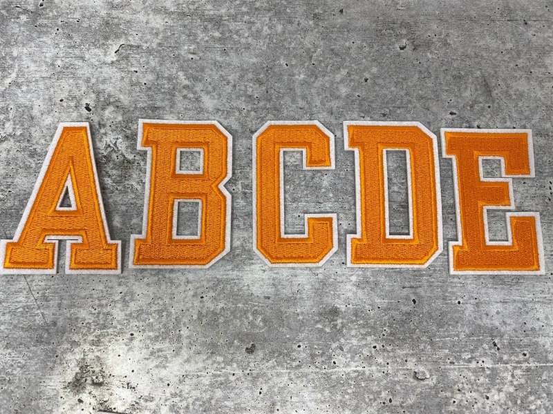 New, "ORANGE" "3" Embroidered Letter w/White Felt,Varsity Letter Patch, 1-pc, Iron-on Backing, Choose Your Letter, A-Z Letters, DIY Letters,