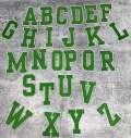 New,"GREEN/White" 3" Embroidered Letter w/Felt, Varsity Letter Patch, 1-pc, Iron-on Backing, Choose Your Letter, A-Z Letters, DIY Letters,