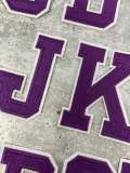 New, "PURPLE", 3" Embroidered Letter w/White Felt, Varsity Letter Patch, 1-pc, Iron-on Backing, Choose Your Letter, A-Z Letters, DIY Letters