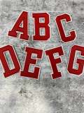 New, "RED" 3" Embroidered Letter w/ White Felt, Varsity Letter Patch, 1-pc, Iron-on Backing, Choose Your Letter, A-Z Letters, DIY Letters,