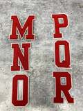 New, "RED" 3" Embroidered Letter w/ White Felt, Varsity Letter Patch, 1-pc, Iron-on Backing, Choose Your Letter, A-Z Letters, DIY Letters,