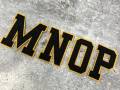 New, "Black" 3" Embroidered Letter w/GOLD Felt, Varsity Letter Patch, 1-pc, Iron-on Backing, Choose Your Letter, A-Z Letters, DIY Letters,