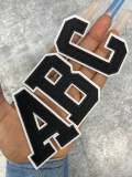 New, "BLK/White" 3" Embroidered Letter w/Felt, Varsity Letter Patch, 1-pc, Iron-on Backing, Choose Your Letter, A-Z Letters, DIY Letters,
