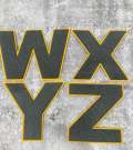 Large 6" Varsity Letter, GRAY/GOLD,Chenille & w/Felt Letters, 1-pc, Choose Your Letter, A to Z Patch, Iron-on or Sew, Customize Your Jacket