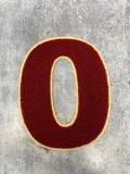 Numbers: 6" Large "Burgundy/Beige" Varsity Patches, Chenille w/Felt Letters, 1-pc, Choose Your Letter, 0 to 9 Patch, Iron-on, Jacket Patch