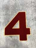 Numbers: 6" Large "Burgundy/Beige" Varsity Patches, Chenille w/Felt Letters, 1-pc, Choose Your Letter, 0 to 9 Patch, Iron-on, Jacket Patch