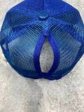 New, Exclusive Chenille "CHI" Blue/Red/White Messy Bun/Ponytail Hat, Glitter Hat, Sparkling Bad Hair Day Hat, Gift for Her, Fashionable Hat
