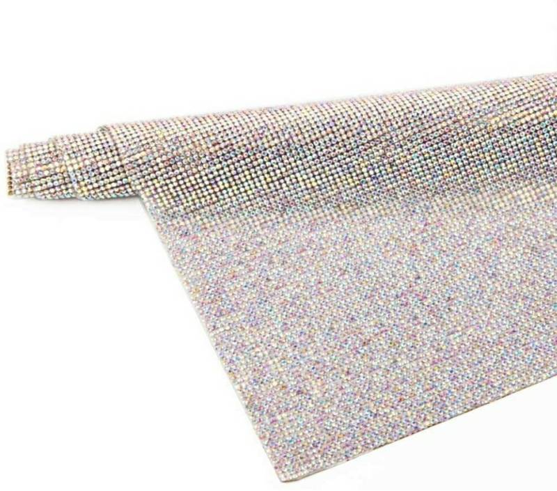 Crystal AB,Hot-fix Rhinestone Sheet for Blinging Clothes, Shoes, Handbags, Mugs, Wine Glasses & More, 10" x 16.5" sz, 18,000 Stones, Iron-on