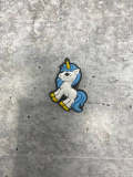Blue & White, "Unicorn" 1-pc Charm for Crocs; Symbolic Statement Charms for Clogs;  Cute Charm for Shoes and Silicone Bracelets