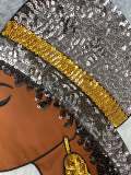 Exclusive, 1-pc "Peace Be Still Queen" Sequins, Embroidery, & Satin, 10'' Patch, Iron-on Applique, Large Back Patch, Patch for Clothing