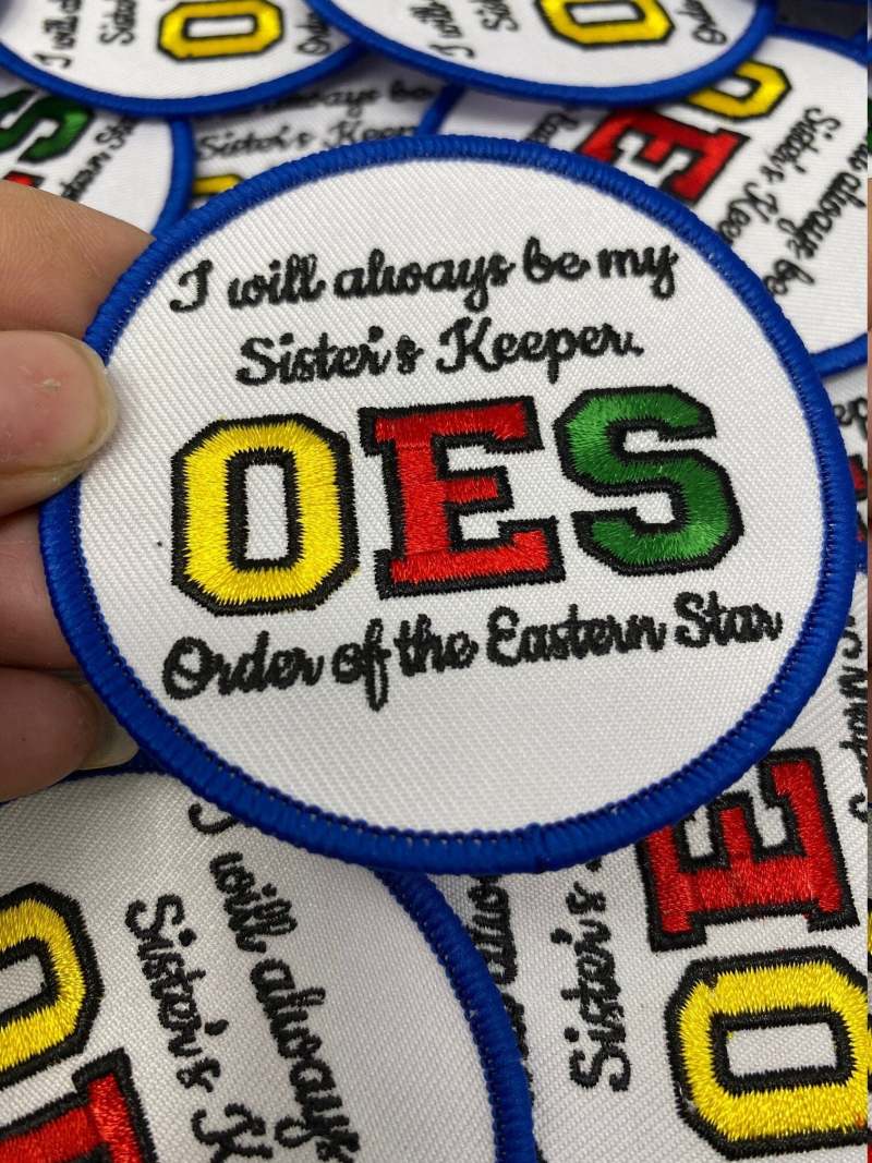 NEW, Order of The Eastern Star, "My Sister's Keeper" Circular Iron-on Patch, Size 3", Fraternity Badge,Female Patch DIY Craft Supplies