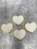 New: White, Chenille 1-pc "Heart Patch" w/ Gold Glitter, Size 2.5", Love Patch with Iron-on Backing, Fuzzy Applique, Iron-on Patch for Girls