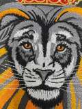 Exclusive: 1-pc "Royal Lion w/Red Crown" 100% Embroidered Iron on Patch, DIY Applique, Large Patch, Size 9", Gifts for Him, Jacket Patch
