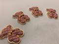 Exclusive, Mauve Pink "Bear" Tufted w/Gold Bow Charm, 1-pc Flatback Charm for CR O CS, Phone Cases, Sunglasses, Decor, and More! Size 2"