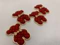 Exclusive, RED "Bear" Tufted w/Gold Bow Charm, 1-pc Flatback Charm for CR O CS, Phone Cases, Sunglasses, Decor, and More! Size 2"