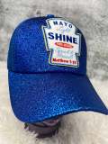New, Blue, "Mayo Light Shine" Messy Bun/Ponytail Hat, Glitter Hat, Bad Hair Day Hat, Gift for Her, Fashion Hat, Inspirational Gifts for Her