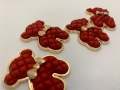 Exclusive, RED "Bear" Tufted w/Gold Bow Charm, 1-pc Flatback Charm for CR O CS, Phone Cases, Sunglasses, Decor, and More! Size 2"