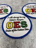 NEW, Order of The Eastern Star, "My Sister's Keeper" Circular Iron-on Patch, Size 3", Fraternity Badge,Female Patch DIY Craft Supplies