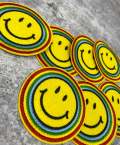 Super Happy "Smily Face Emoji" Circular Patch, Embroidered Iron On Patch, Fashion Patch for Clothing, 3-inch x 3-inch badge