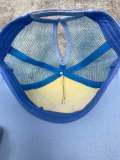 Chenille "BAE" Blue/Gold/White Messy Bun/Ponytail Hat, Glitter Hat, Cute Bad Hair Day Hat, Fashionable Hat for Spring and Summer Hairstyle
