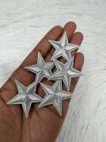 2pc/Mini SILVER Star Applique Set, Star Patch, 1" inch Small Stars, Cool Applique, Iron-on Embroidered Patch, Patches for Clothes and Shoes
