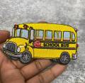 NEW Arrival,"School Bus" 100% Embroidered Patch, Small Iron-on Embroidered, Size 3.5", Cute Yellow Badge for Jackets, Hats, Camos, and Crocs