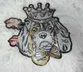 Exclusive, "Royal Crown Doggie" Large Embroidered Patch, Iron-on Applique, Patch for Men and Dog Lovers, 12" Back Patch for Jackets, Hoodies