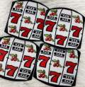 Lucky 7 Casino & Slot Machine Patch, Size 3.5", 1-pc, Iron-on Applique for Clothing, Hats, Shoes, Cool Gift Idea for Gambling, Jackpot Patch
