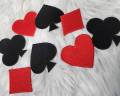 8-pc SET, Playing Card Symbol Patches, Size 2", Iron-on Applique, 2 Hearts, 2 Spades, 2 Clubs, 2 Diamonds, Gift for Spades Player, Card Game