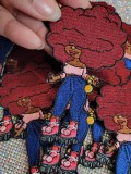 Cute Embroidered Patch, 1-pc "Roller Skating Honey"| Burgundy Afro w/Nose Ring, 4", Iron-on Patch for Clothing, Hats, Shoes, DIY Craft Patch