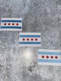 Collectable "Chicago Flag" Iron-On Embroidered Patch; Popular City, Chicago City Flag, Flag Day, Red/White/Blue Flag, 1-pc, Sz. 3.25"x2.15"