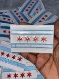 Collectable "Chicago Flag" Iron-On Embroidered Patch; Popular City, Chicago City Flag, Flag Day, Red/White/Blue Flag, 1-pc, Sz. 3.25"x2.15"
