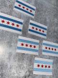 Collectable "Chicago Flag" Iron-On Embroidered Patch; Popular City, Chicago City Flag, Flag Day, Red/White/Blue Flag, 1-pc, Sz. 3.25"x2.15"