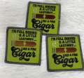 Cigar Lovers,"Full-Bodied & Leathery Like a Fine Cigar" 1-pc, Smokers Gift, Cool Embroidered Patch, Size 3',  Iron-on, Patches for Men, Hats