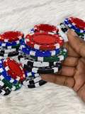 Casino Chips, Token Patch, Size 2.75", 1-pc, Iron-on Applique for Clothing, Hats, Shoes, Cool Gift Idea for Gambling, Jackpot Patch, Poker