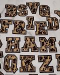 New, LEOPARD Print Letters  w/Black Glitter, Size 2.75" Varsity Letter Patch w/ Iron-on Backing, A-Z Letters, Letters for Diy, Hat Jacket