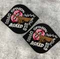 Exclusive,  1-pc "Nobody Asked you For Your Opinion", Size 4", Iron on Patch, Applique for Clothing, Patch for Crocs, Jackets, Hats, DIY
