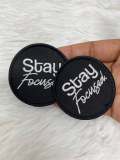 Inspirational,"Stay Focused" Black & White, Iron-on Embroidered Badge, Size 2.75", Minimalist Patch for Hats, Crocs, Apparel and Accessories