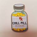 Vintage Chill Pill Enamel Pin, Fun lapel for Jackets, and Clothing, 1.50" size